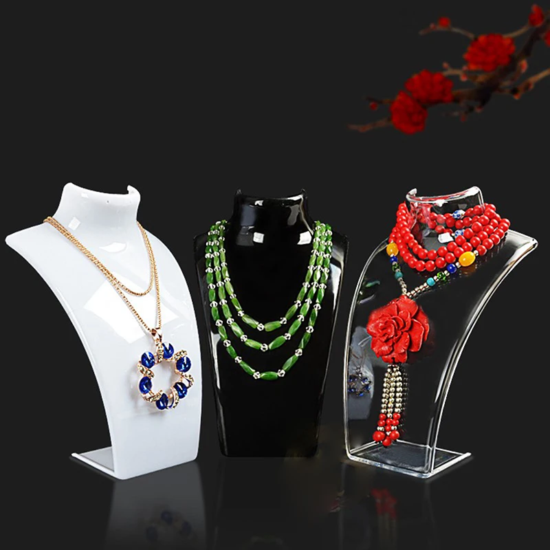 4 Colors Acrylic Mannequin Necklace Jewelry Display Holder Earring Display Shelf