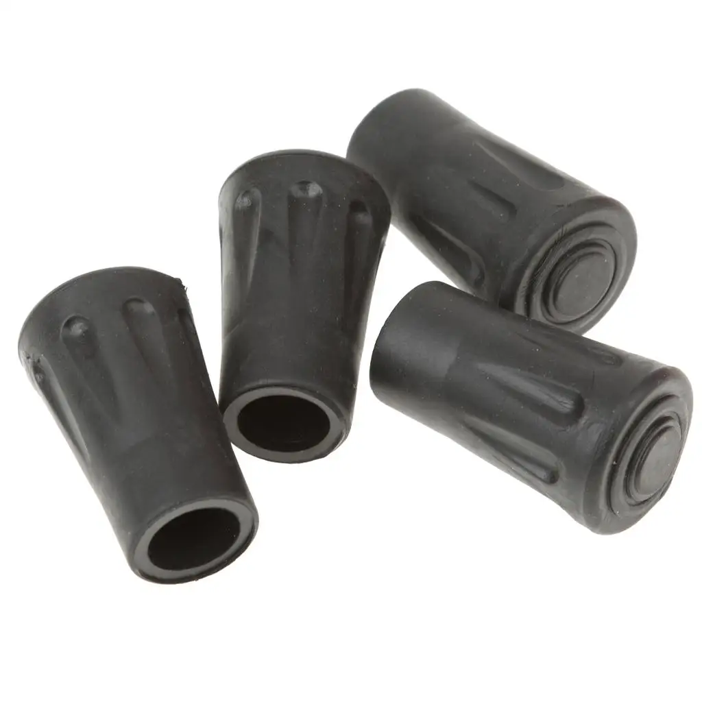 Walking Stick Rubber Tip 4cm Heavy Duty Trekking Pole Cap Hiking Pole Tips Pack for Urban and Trail Surfaces