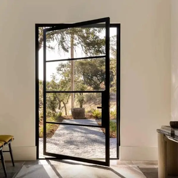 Luxury Heavy-duty Design High-strength Hurricane Resistant Pivot Door with Aluminum Alloy Frame Waterproof for House Custom Size