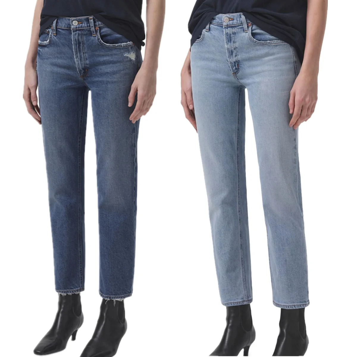 

Jenny&dave Winter Fleece Jeans High Elastic Waist Fleece Warm Thick Straight Cut Cropped Jeans Women's Denim Pants Woman Cloth