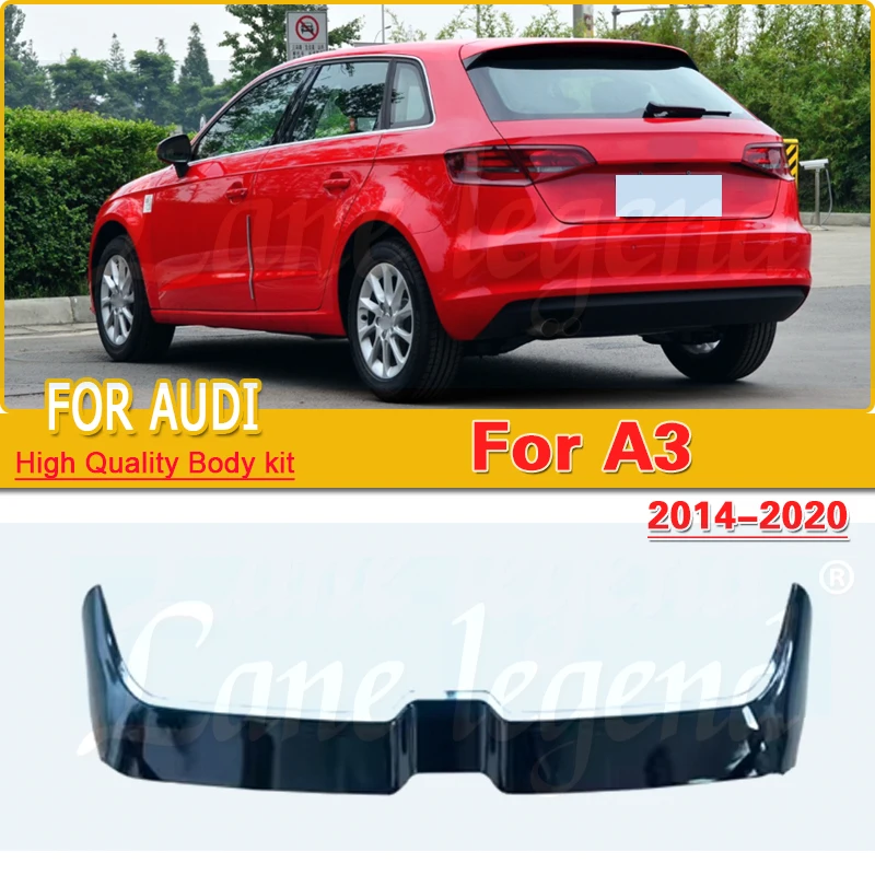 For Audi A3 2014-2020 Hatchback High Quality ABS Plastic Modify Rear Roof Spoiler Trunk Wing Boot Cover Accessories