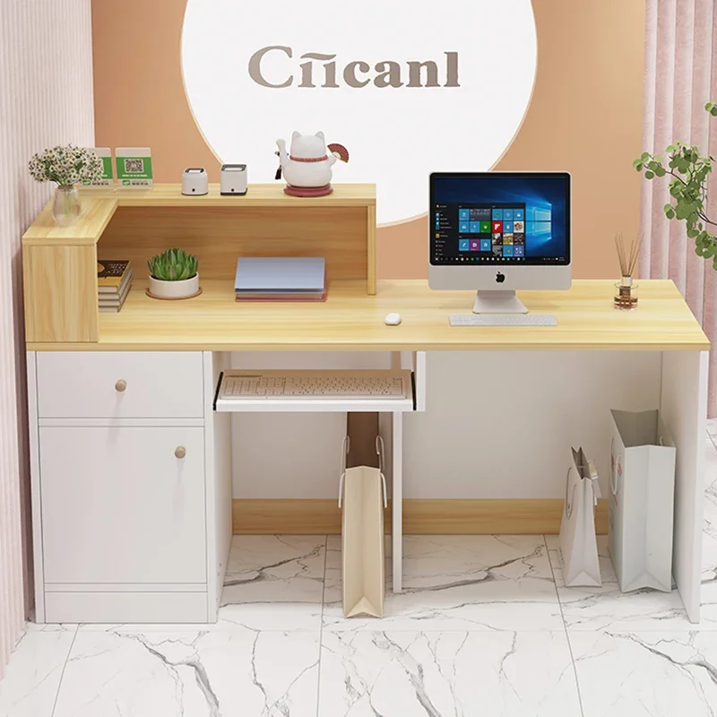 Modern White Reception Desks Display Design Small Front Reception Desks Beauty Salon Mostrador Negocio Commercial Furniture