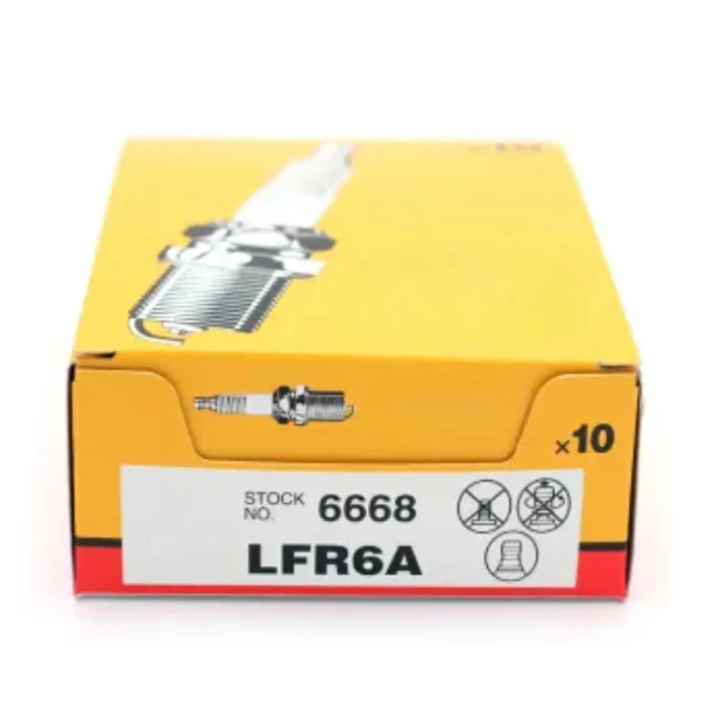 

10Pcs/Lot Spark Plug 6668 LFR6A for CITROEN C4 C5 C8 JUMPY NISSAN ALTIMA XTRAIL PEUGEOT 206 307 308 TOYOTA LAND CRUISER