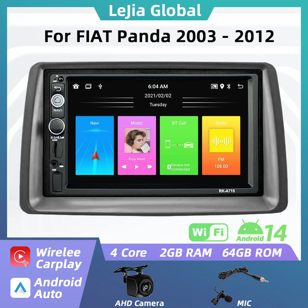 2 Din Android for FIAT Panda 2003 -2012 7\