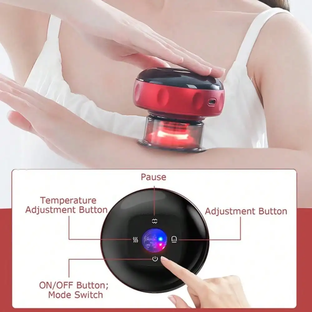 Electric Vacuum Cupping, Scraping, Skin Massage Device, Body Heating, Scraping,Suction Cup Treatment Set, Health And Portability