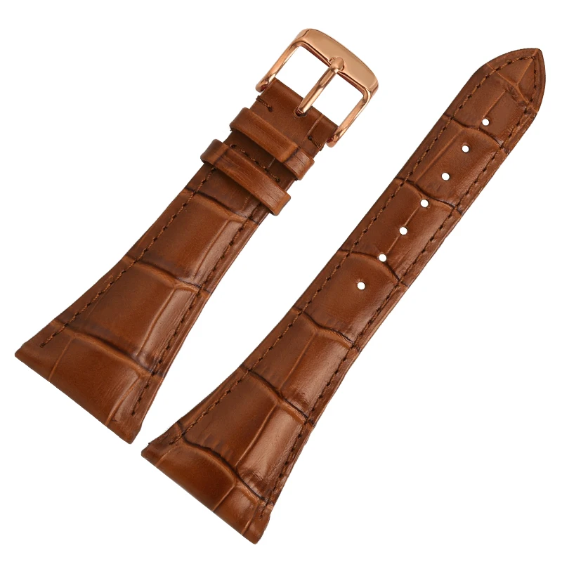 لساعة بولغاري سلسلة assioma نمط التمساح سلسلة ساعات من الجلد الطبيعي ، حزام ساعة من جلد العجل العصري والناعم