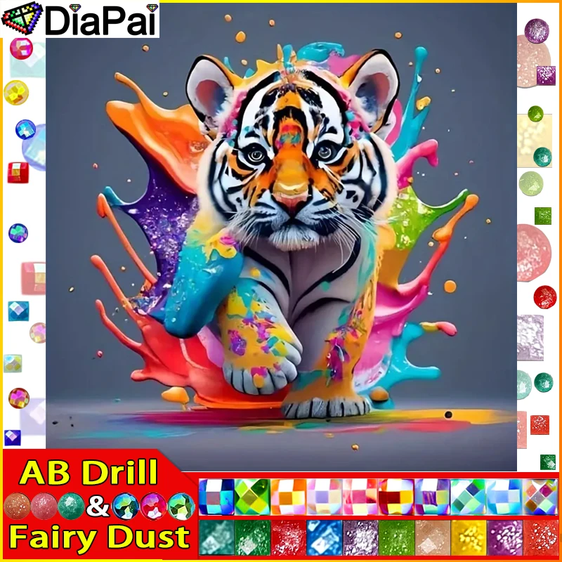 

DIAPAI Fairy Dust AB DIY 5D алмазная живопись "Тигровый пигмент" полная алмазная вышивка распродажа картина из стразов для фестиваля