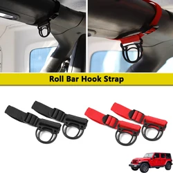 Roll Bar Clothing Hanger Hook Kit for Jeep Wrangler CJ YJ LJ TJ JK JKU JL JLU 4XE Gladiator JT Coat Hanging Rope Accessories