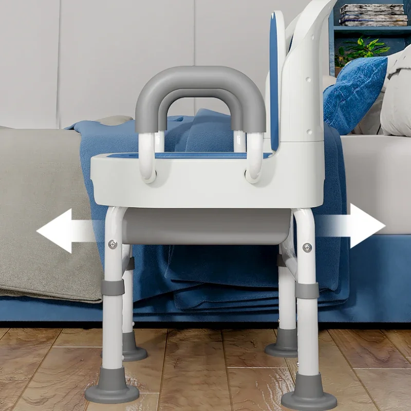 Elderly Hemiplegia Bedside Potty Chairs Portable Seats Plastic Toilets Stool Height Adjustment Bathroom Chairs with Poop Bucket