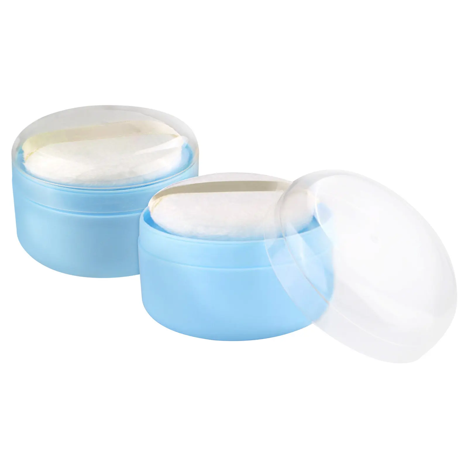 2Set Powder Puff Container Adorable Empty Body Powder Box with Puff Sifter Easy Apply for Talcum Home Travel