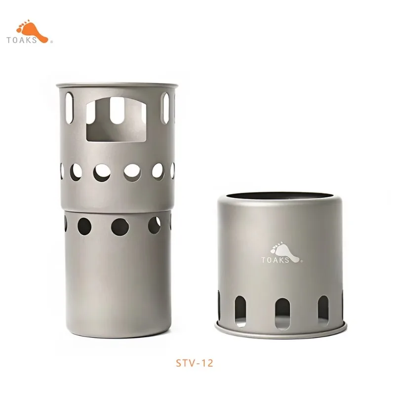 TOAKS STV-12 Titanium Backpacking Wood Burning Stove (Small) Outdoor Titanium Cooking System