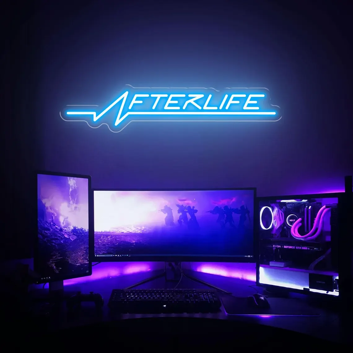 لافتة الحياة النيون Cyberpunk جدار ديكور لعبة غرفة النوم بار نادي المنزل علامة مخصصة للاعب شخصية بعد هدية #5