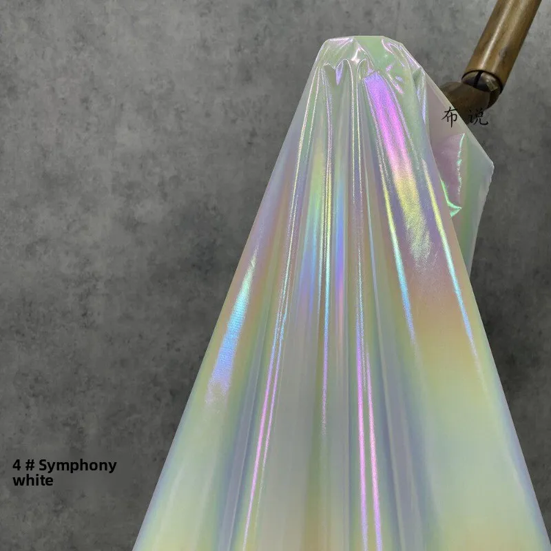 Rainbow Gradient Glossy Down Jacket Fabric By The Meter for Clothing Jacket Pants Gloves Handmade Diy Sewing Waterproof Cloth - view 3