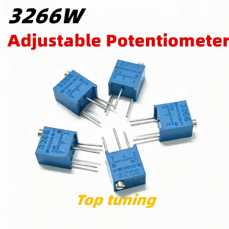 5PCS 3266W Adjustable Potentiometer 100R 200R 500R 1K 2K 5K 10K 20K 50K 100K 200K 500K 1M Top Tuning