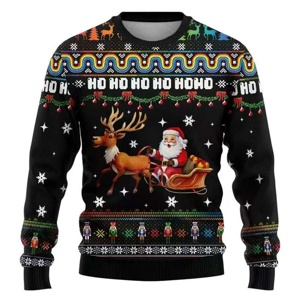 

2025 Santa 3D printed Ugly sweater for boys and girls for adults Funny gift for men street wear Santa Man Sweatshirt cartoon pul