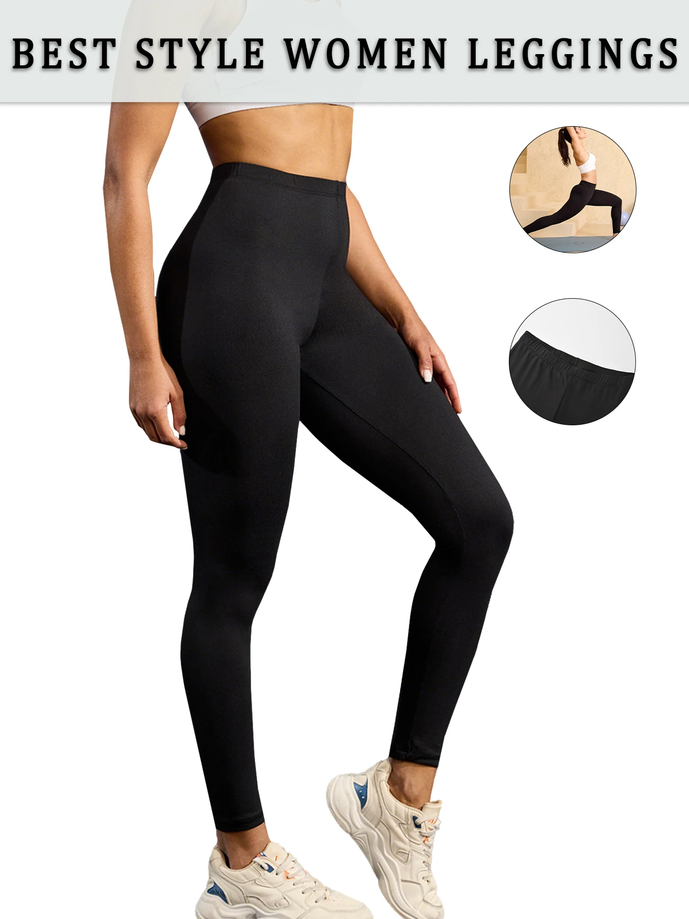 

Women's Super Soft Leggings High Elasticity No See Through Workout Yoga Running Athletic Push Up Gym Long Fitness Leggings