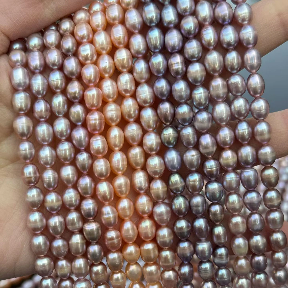 

AAA 6–7mm Colored Rice-Shaped Pearls 100% High-Quality Natural Pearl Semi-Finished Beads for Jewelry Making DIY Women Necklaces
