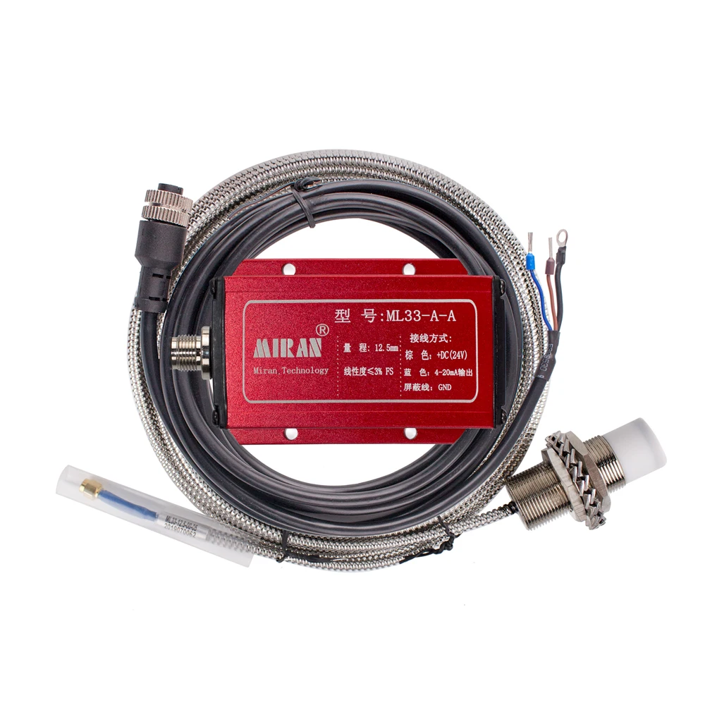 MIRAN Non-contact eddy current Displacement Sensor RS485 output 1mm/2mm/4mm/12.5mm/25mm/50mm Inductive Transducer