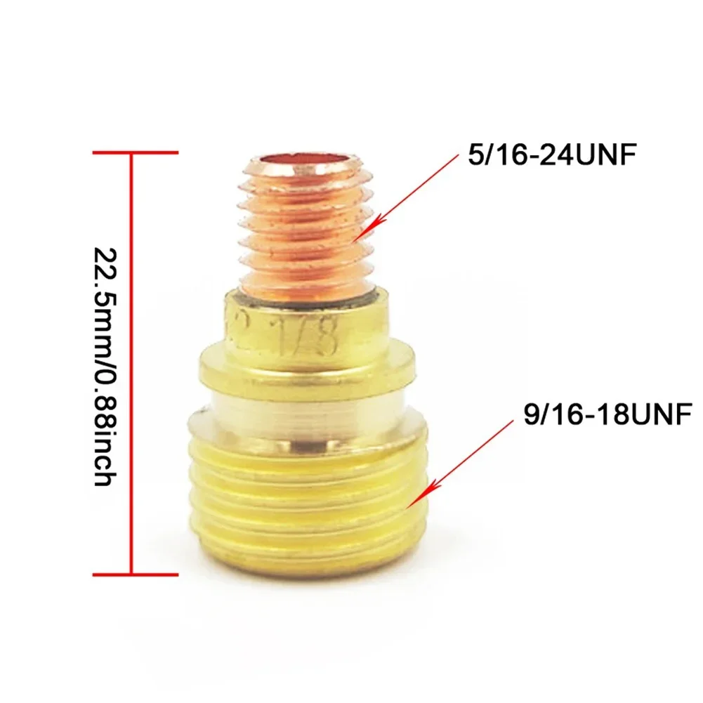 TIG 용접 토치 가스 렌즈 콜릿 바디, Tig WP9 WP20 WP25 가스 렌즈, 용접 1.0mm, 1.6mm, 2.4mm, 3.2mm, 45V42, 45V43, 45V44, 45V45