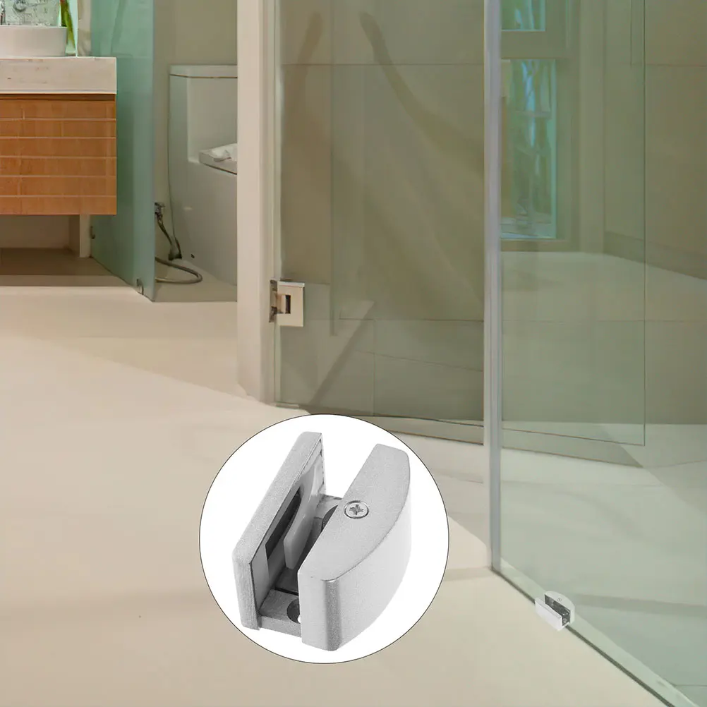 

2 Pcs Sliding Guide Frameless Shower Door Stopper Bottom Mount Guide Replacement Parts Track Glass Door Accessories