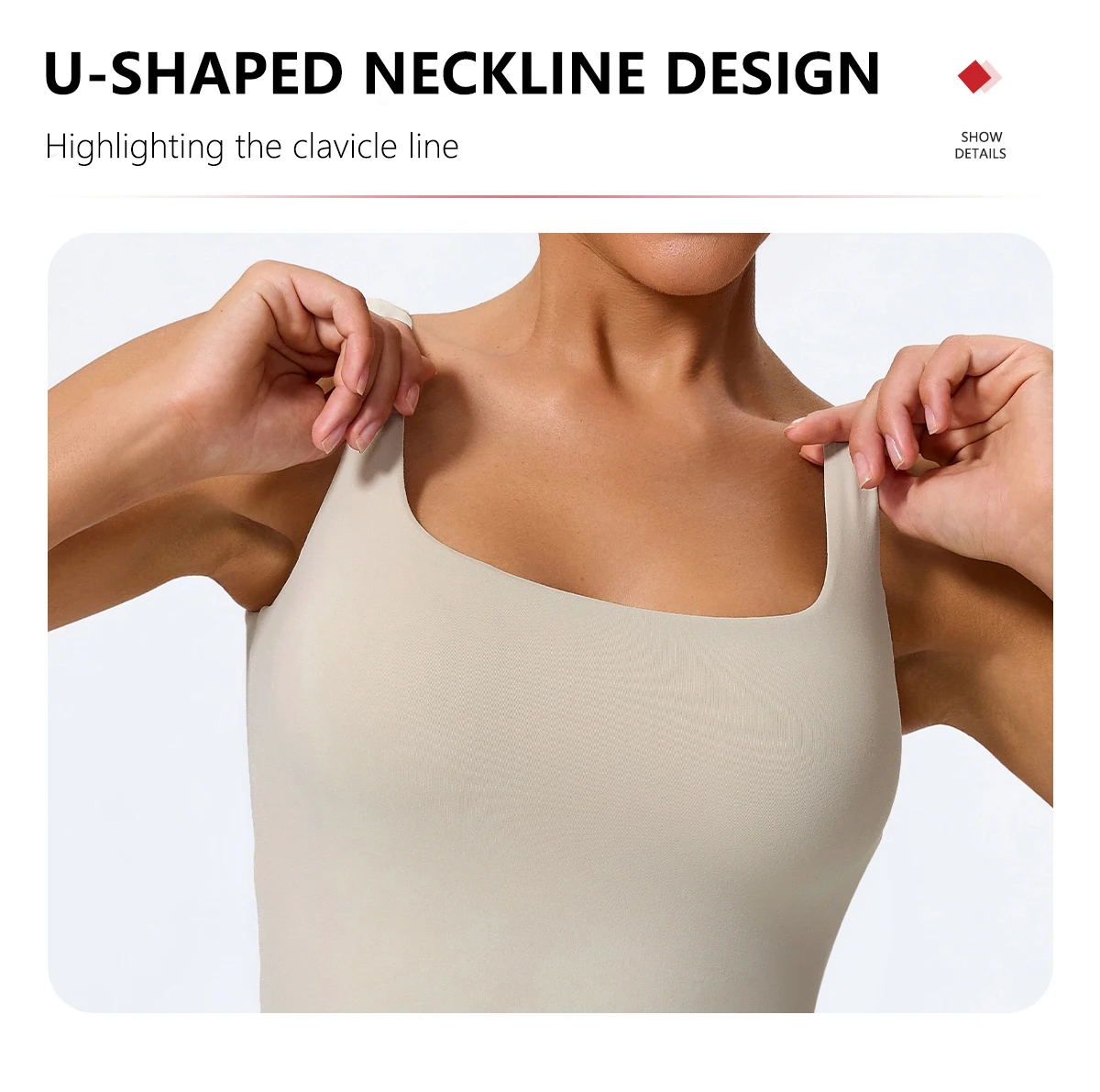 Hearuisavy Sommer Damen Workout Tanktop Gym Enganliegendes Unterhemd Atmungsaktiv Schnelltrocknend Ärmelloses Yoga-Oberteil Lauf-Sportweste – Detail 9