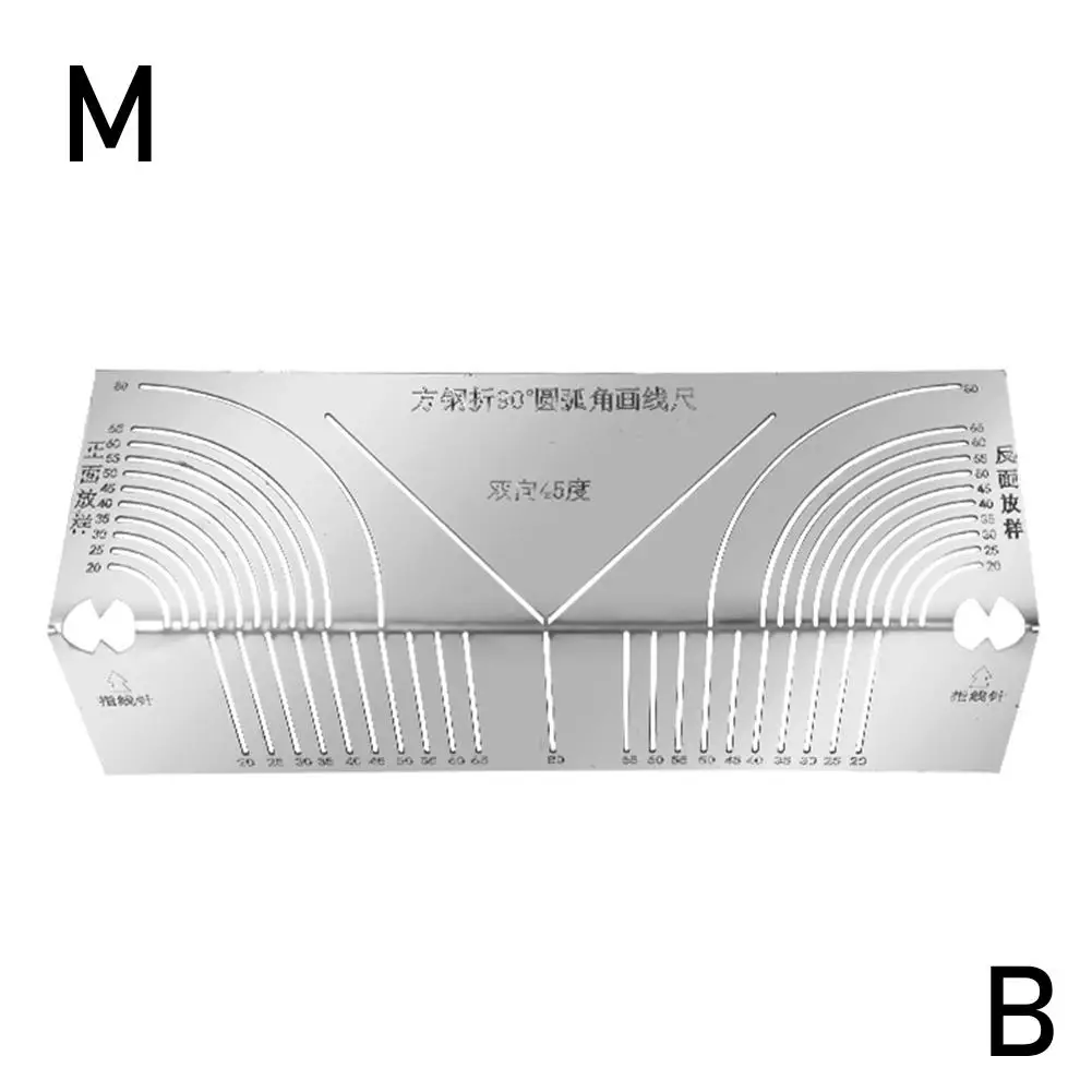 Arc Marking Ruler Right Angle Construction Arc Parallel Drawing Tool 90 Degree Folding Ruler For Metalworking Cutting Guide I5U4