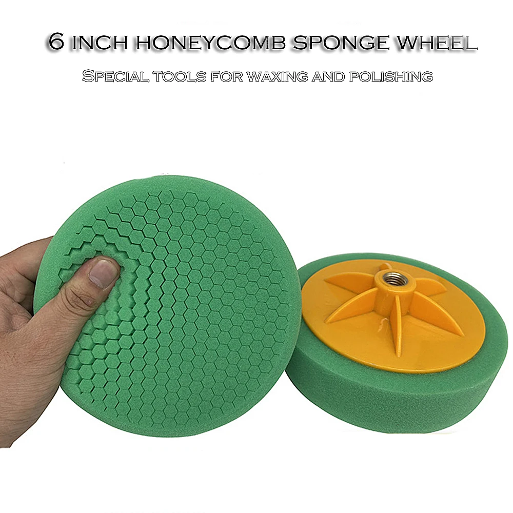6-Inch Fit M14 Car Polishing Sponge - Durable Rubber Polishing Wheel For Waxing & Detailing, Ideal For Home Or Professional Use