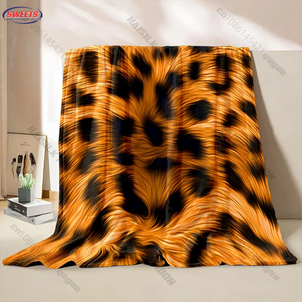 Leopard Pattern Cozy Blanket Multiple sizes kid's and adults' bedroom living room sofa decor blanket, Exquisite gift