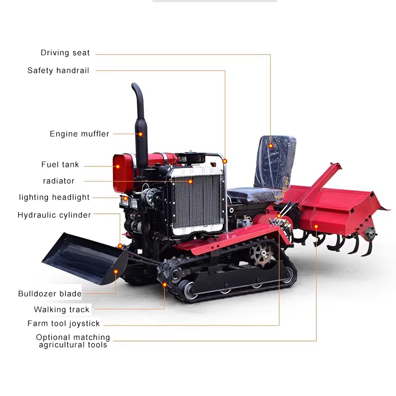 Mini Tillers Tractors Tillers Seeders Weeders  Tracked Tillers  Suitable for Both Dry and Paddy Fields view 5