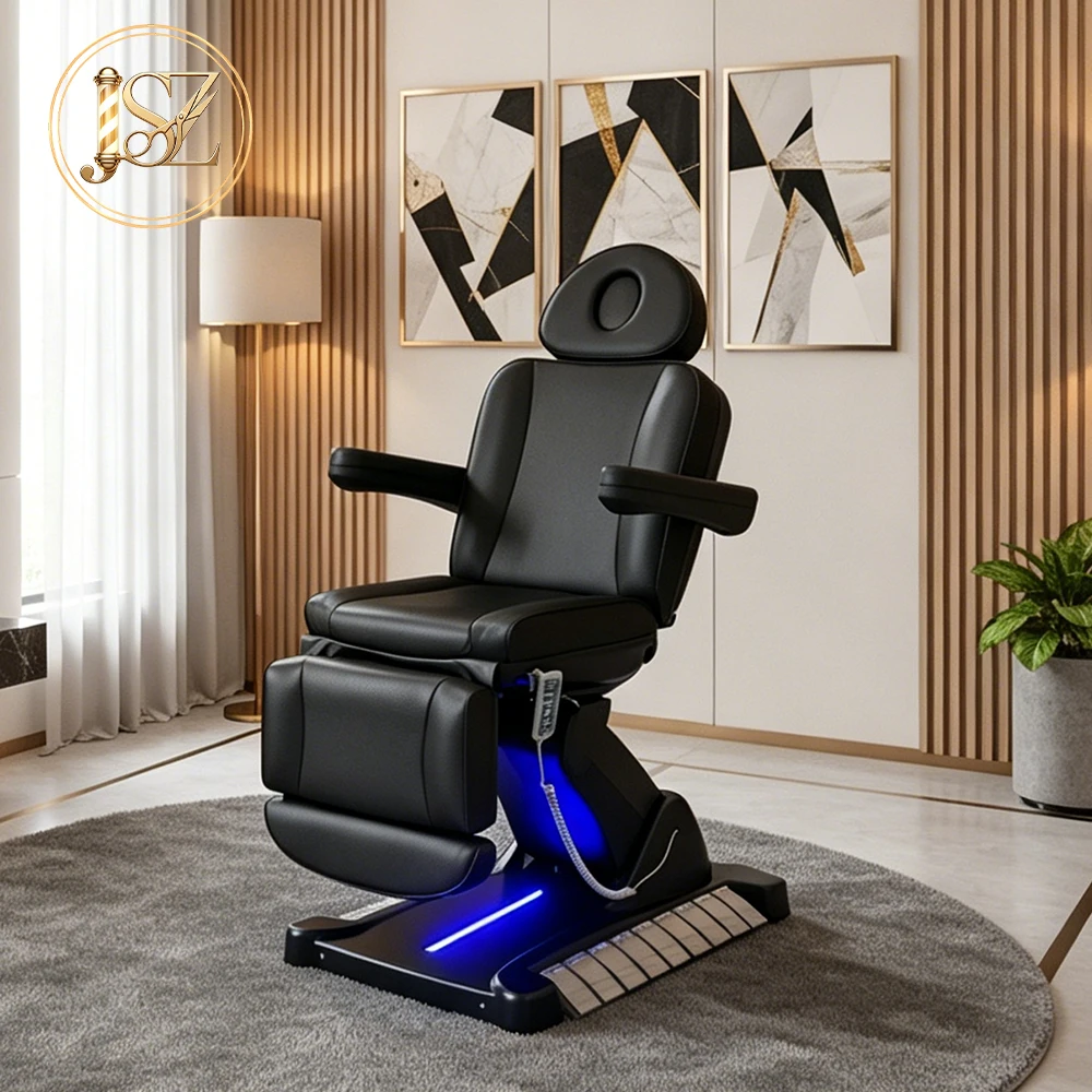 4 Motor Electric Facial Massage Bed Adjustable Backrest Footrest Commercial Salon Spa Esthetic Treatment Table