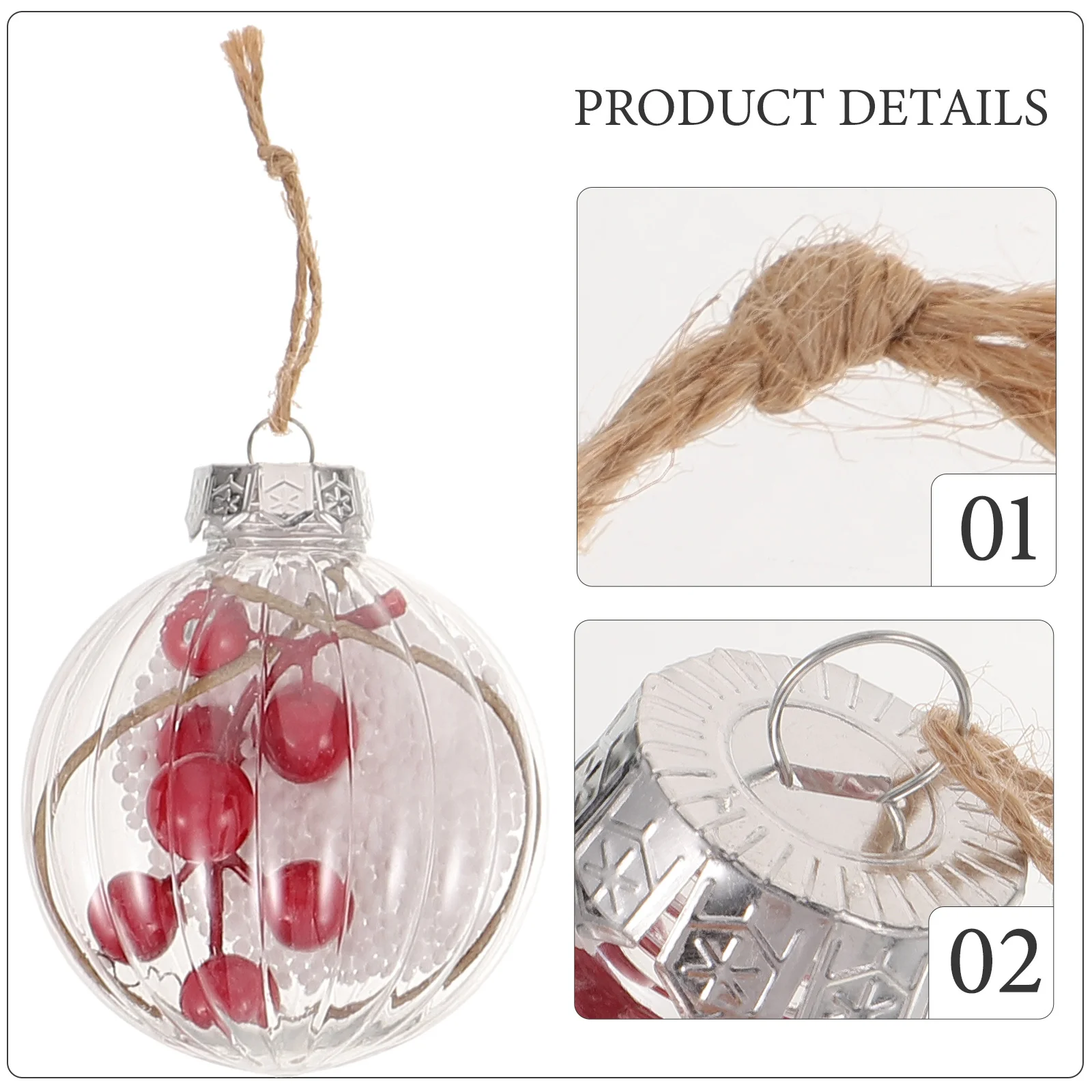 

4pcs Christmas Ball Ornaments Plastic Hanging Pendants For Tree Wall Window Door Party Decoration Holiday Gift