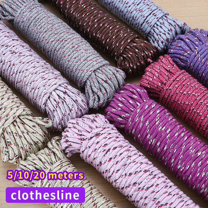 5/10/20 meters clothesline drying rope outdoor windproof non-slip thick indoor and outdoor non-drilling cold clothes rope