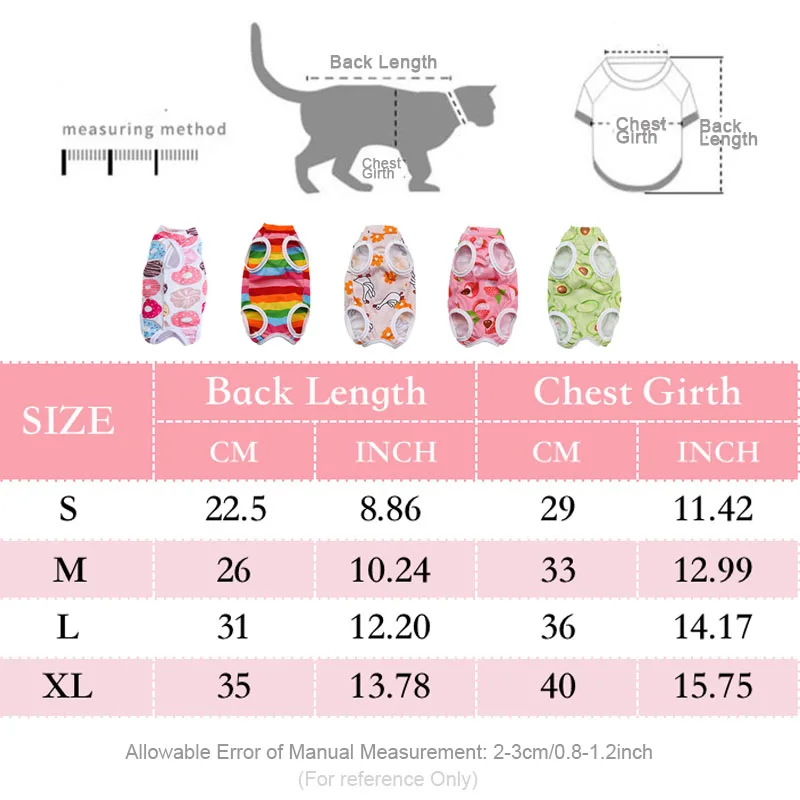 Cat Anti-licking Sterilization Clothes Pet Surgery Suit for Small Dog Cat Weaning Breathable Puppy Anti-scratch Body Strap Vest