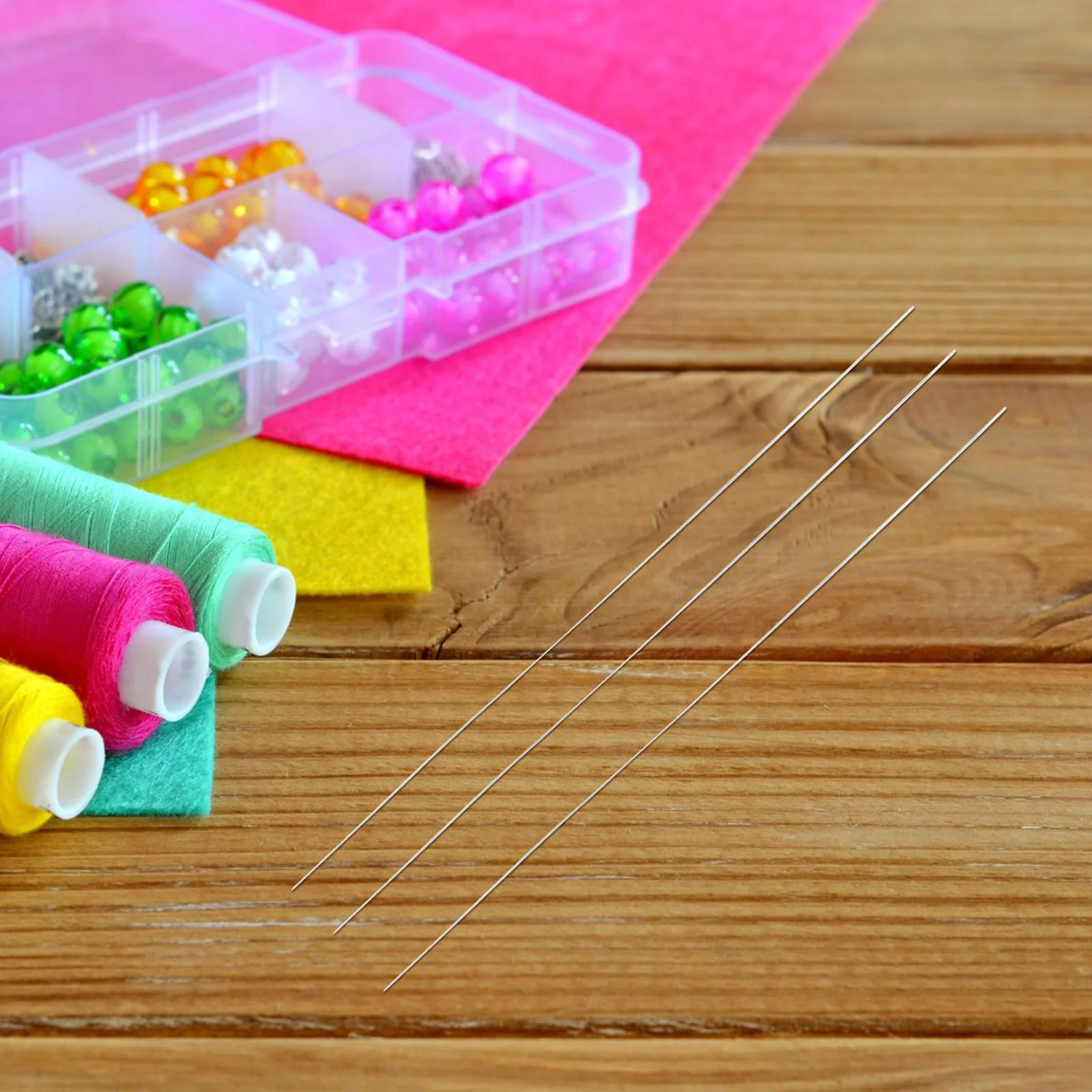 

3Pcs Stainless Steel Beading Needles Highly Polished Fine Tip for Smooth Bead Threadinng DIY Jewelry Making Craft Beading