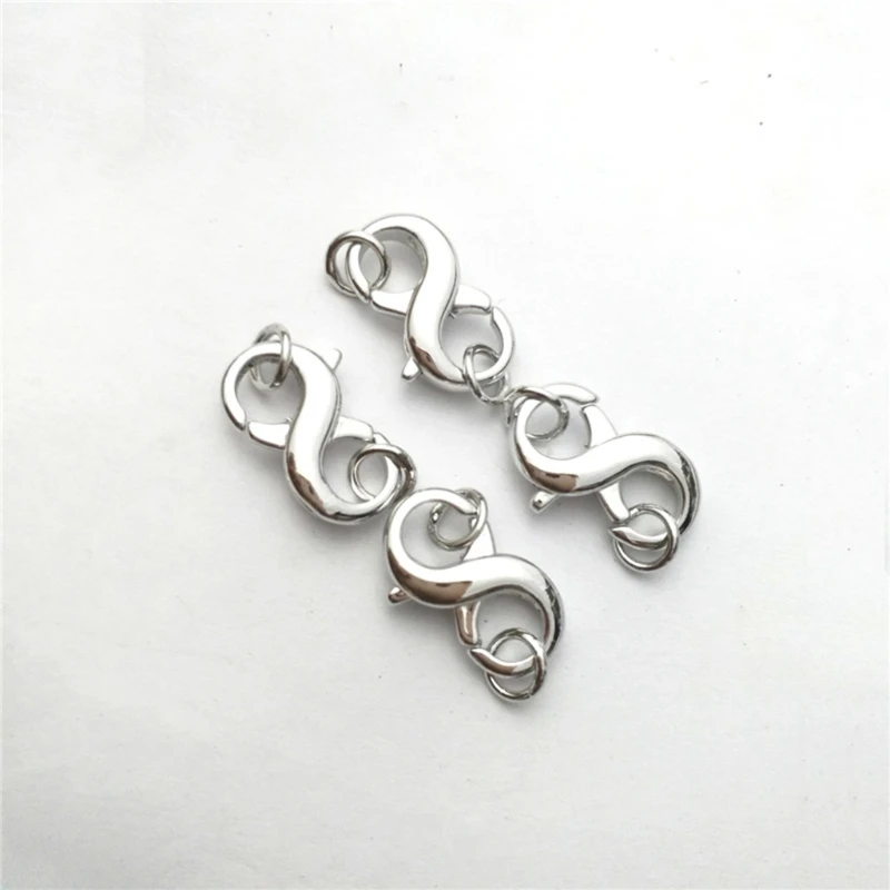 3pcs Figure Eight Lobster Clasp with Jump Rings Double Opening DIY Jewelry Craft