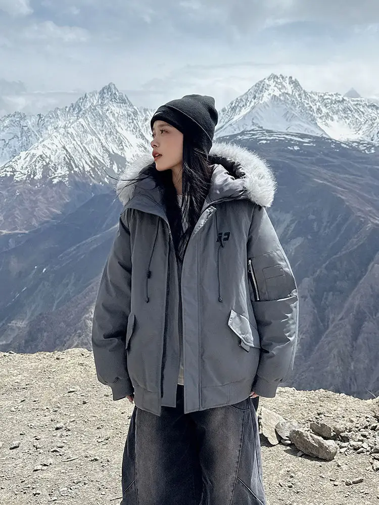 

Parkas Curvy Womens Winter Bio-Cotton Buttoned Mid-Long Rainproof Lined Cinching Loose-Fit Cargo Business-Casual Medium-Long Hot