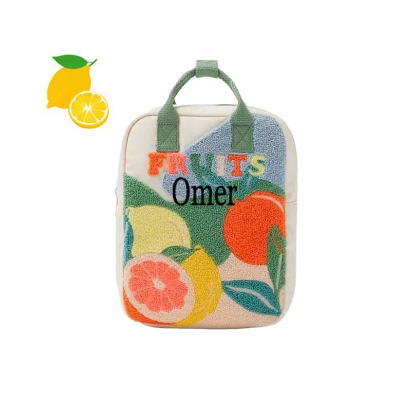 Sac à dos de fruits personnalisé pour enfants, mignon, polyvalent, décontracté, homme, étudiants, respirant, léger, livre, filles