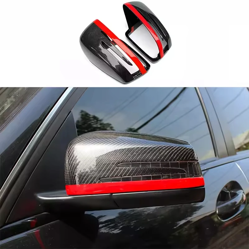 Wholesale high quality durable carbon fiber style with red edge side rearview mirror cover for Mercedes Benz E class W212