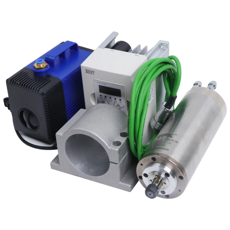 Spindle Motor Kits 220V CNC VFD 220V 1.5kw 400Hz 24000rpm Water Cooled Spindle Motor