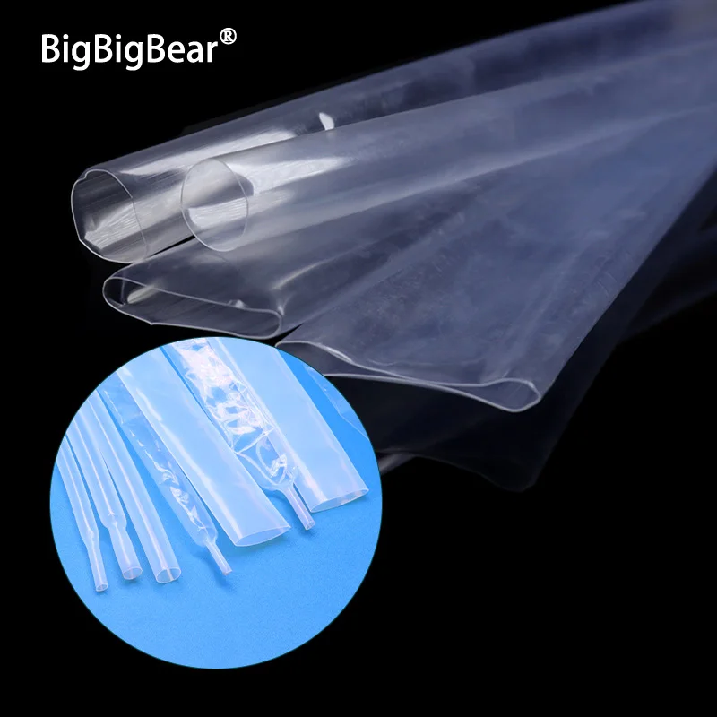 4:1 Shrinkage Ratio PTFE Heat Shrink Tube 1/2/5M Translucent 2mm 4mm 6mm 8mm 9.6mm Diameter High Temperature Cable Sleeving 600V