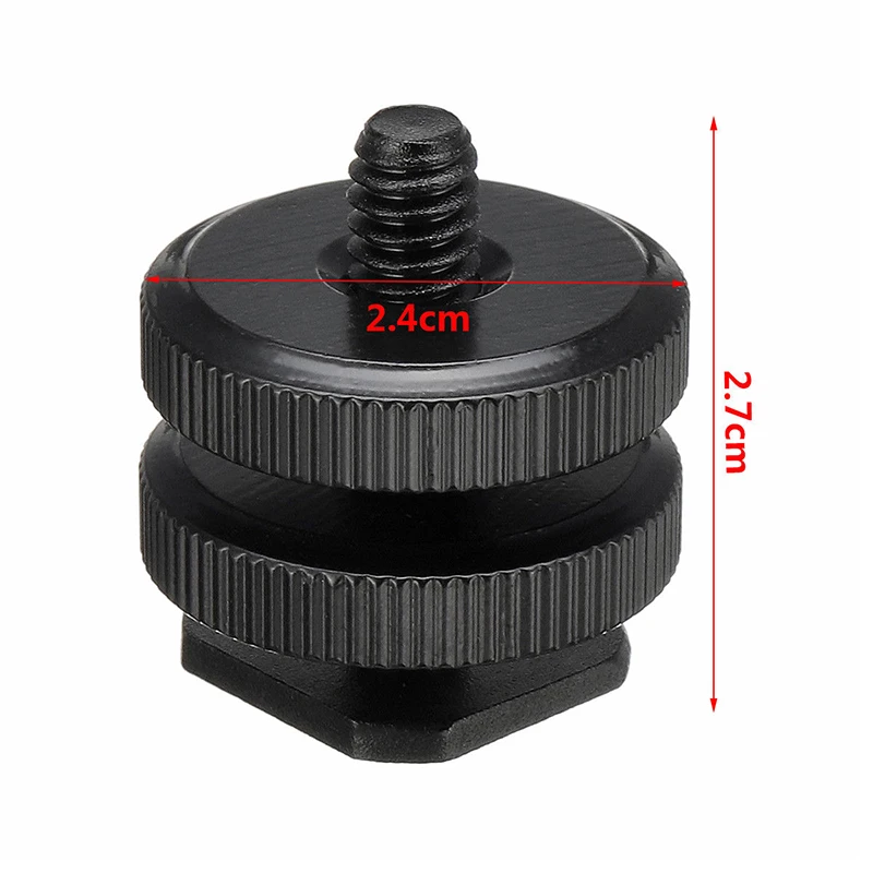 1/4 "Dual Thumb สกรูแฟลชเย็นรองเท้าร้อนอะแดปเตอร์กล้องอัพเกรดแฟลชแฟลชการถ่ายภาพกล้องอะแดปเตอร์ Mount สําหรับ DSLR ใหม่