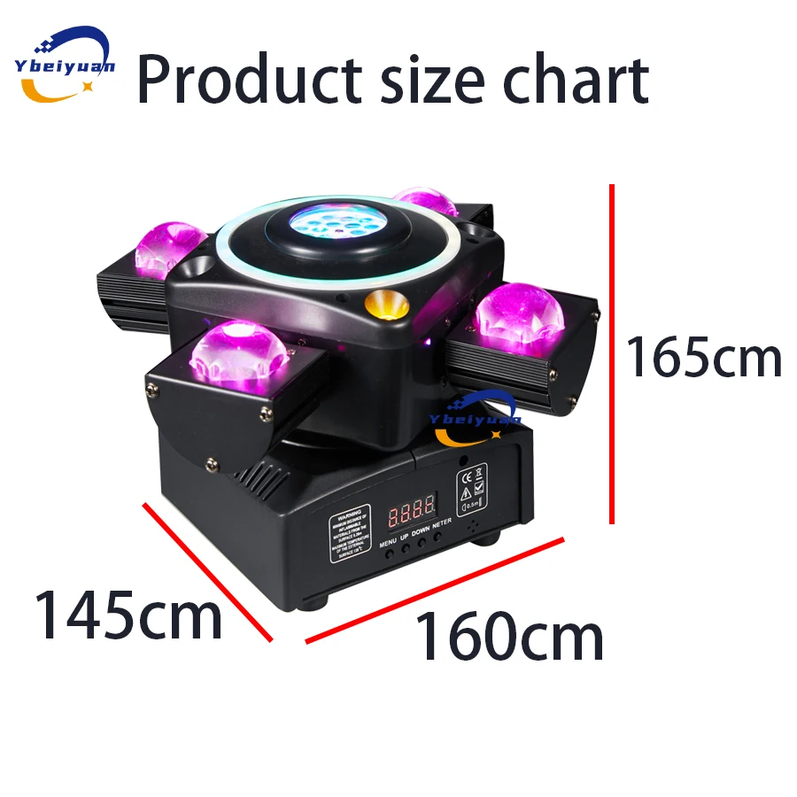 RGBW 4-in-1 90W Farbe Moving Head Licht Vierarmige Bühnenlicht Laserlichteffekt DMX512 DJ Disco Licht Geeignet für Hochzeitsfeier – Detail 6