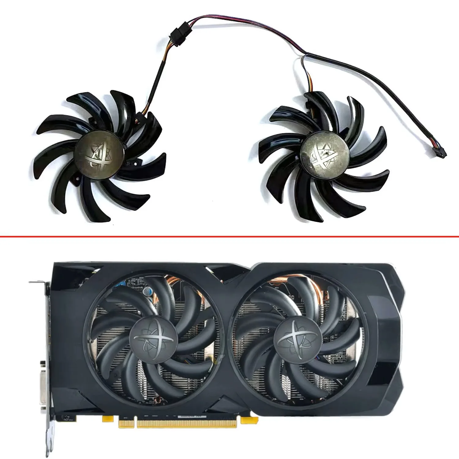 85MM 4PIN FDC10H12S9-C FDC10U12S9-C is suitable for XFX Radeon RX460 470 470D 474 480 Black Wolf graphics card