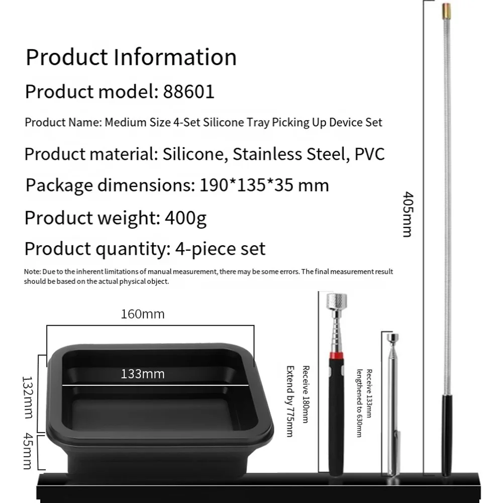 4-Piece Telescopic Magnetic Pickup Tool Set Nanos Kit With Magnetic Chucks, Flexible And Strong Magnetic Pickup Tools