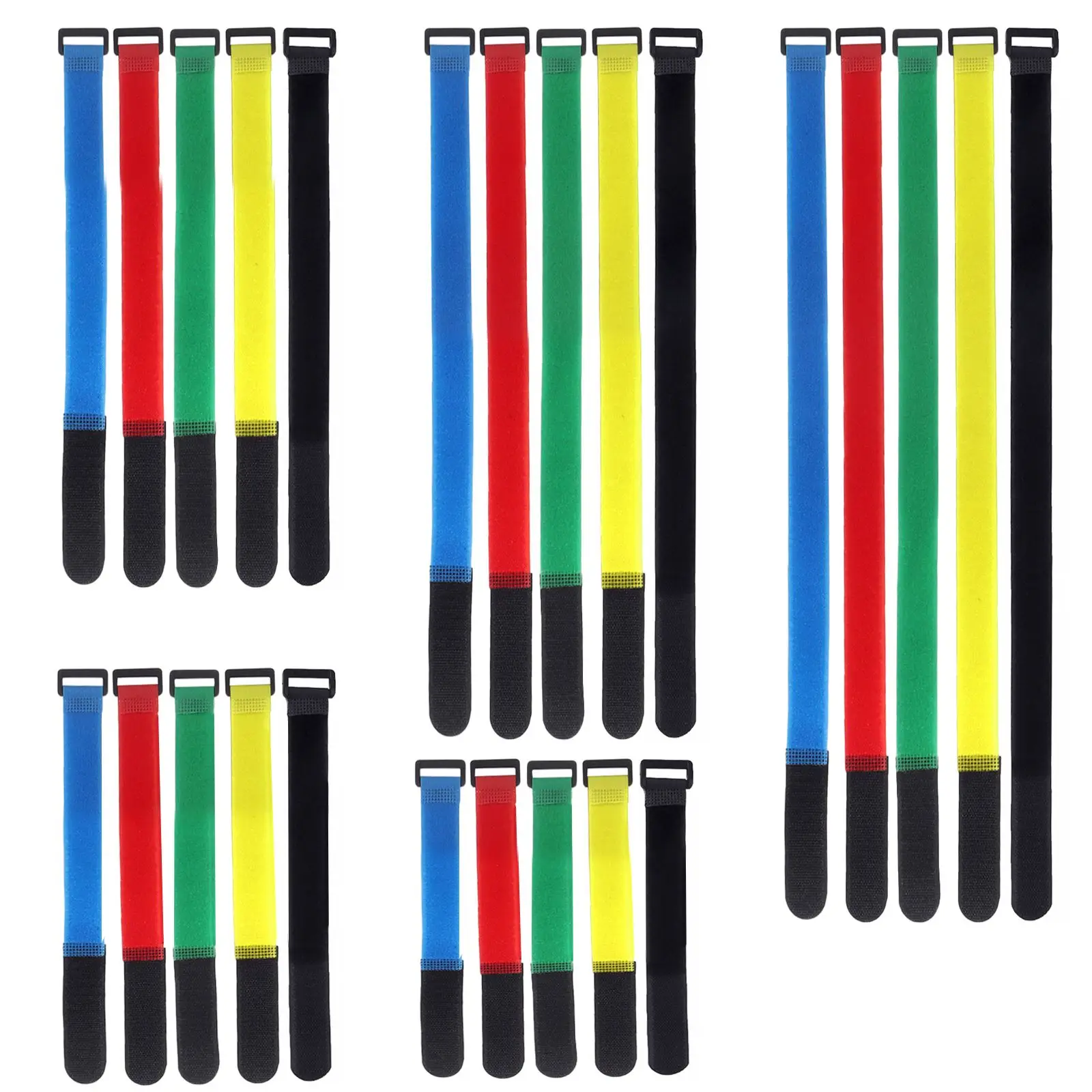 Correas de nailon reutilizables para sujetar cables, cinta autoadhesiva de colores inversos, 10 piezas