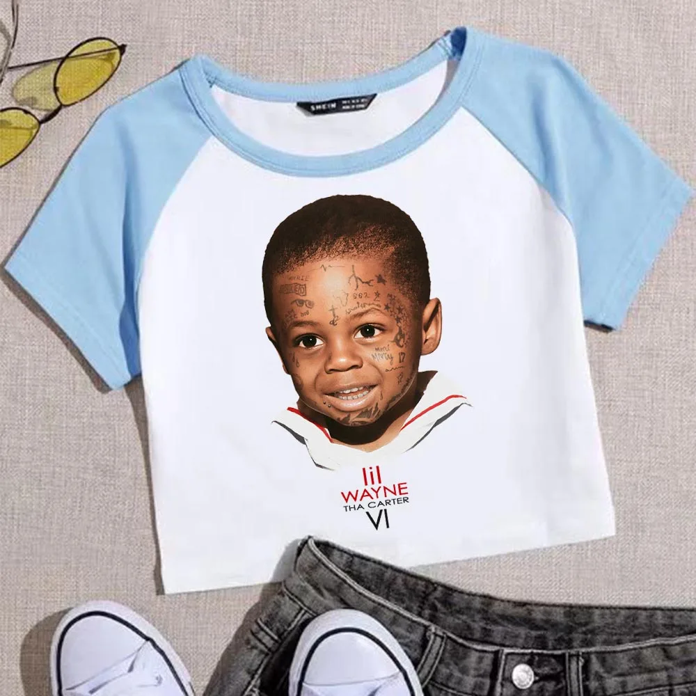 ليل واين ثا كارتر المحاصيل القمم تي شيرت الفتيات أزياء المرأة س الرقبة قصيرة الأكمام المشجعين هدية تي شيرت #5