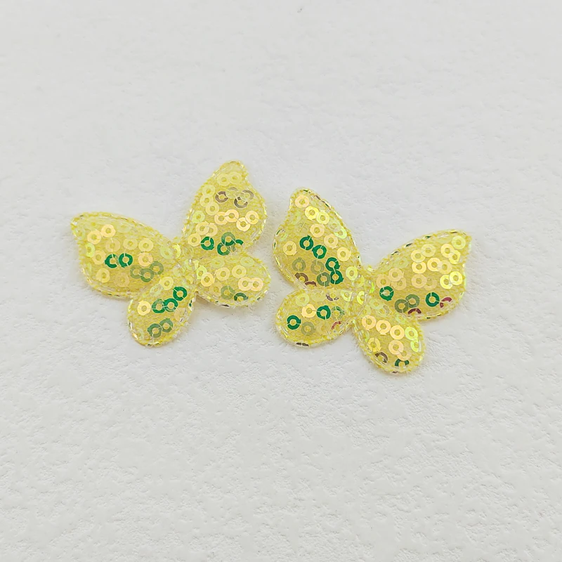 80 Stück Pailletten-Schmetterlings-Applikationen, zwei Größen, zum Aufnähen auf Kleidung, für Bastelarbeiten, zum Nähen, als DIY-Haarspangen-Accessoire, als Aufnäher. – Detail 7