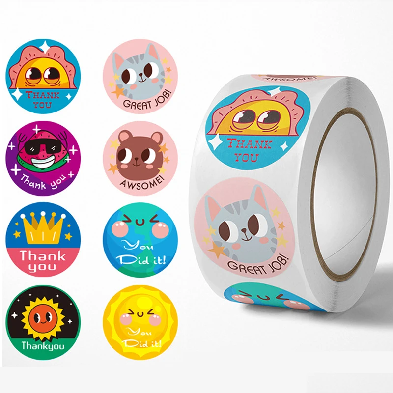 Autocollants de Récompense de Motivation pour Enfant, 500 Pièces, Adhésifs pour Enseignants d'École, Incitatifs pour Étudiants, Animaux Mignons, Attro, Papeterie