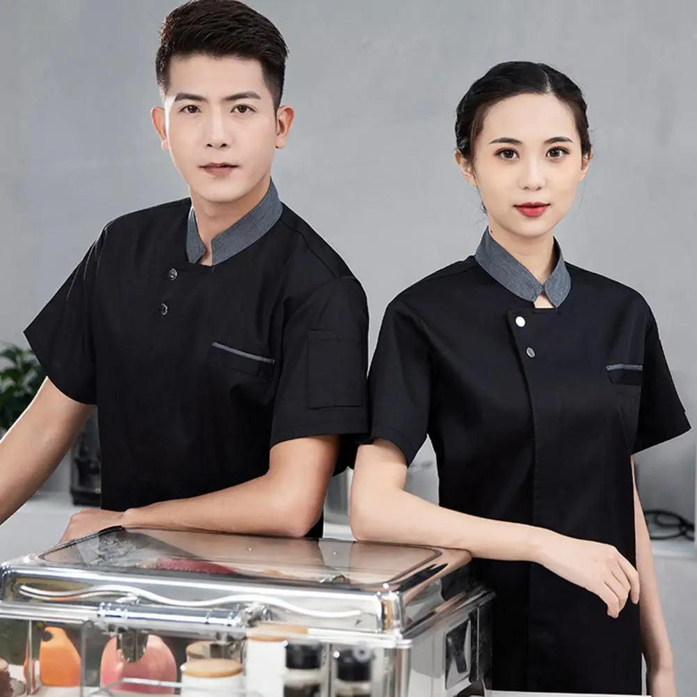 Professional Short Sleeve Chef Jacket for Food Service Industry Restaurant Canteen Kitchen