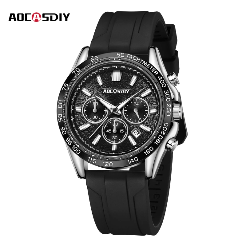 Reloj deportivo a la moda para hombre, resistente al agua, con calendario, luminoso, multifuncional, correa de silicona, el encanto del temperamento